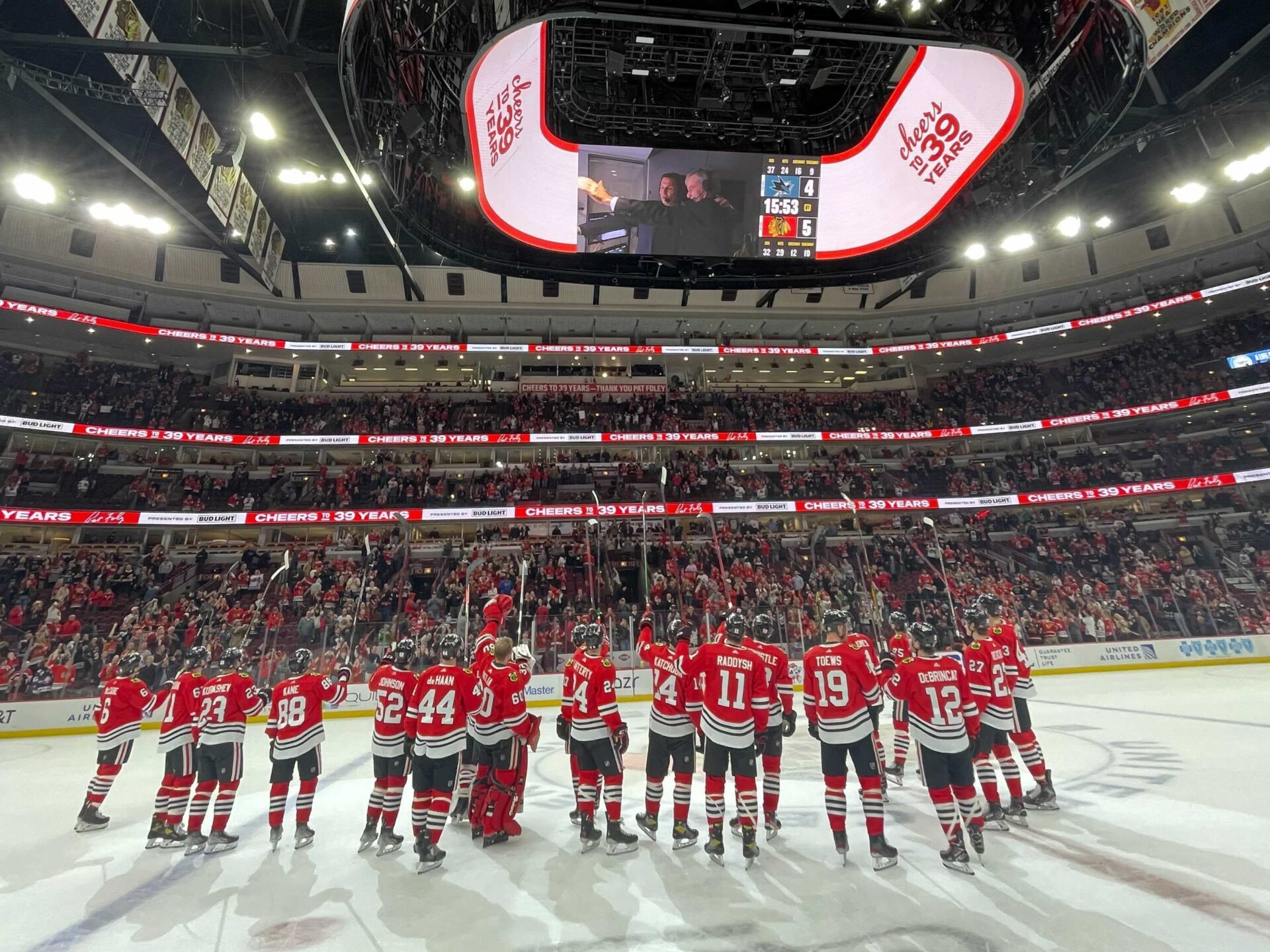 Kane and DeBrincat refuse to lose on Pat Foley night, Chicago beats San